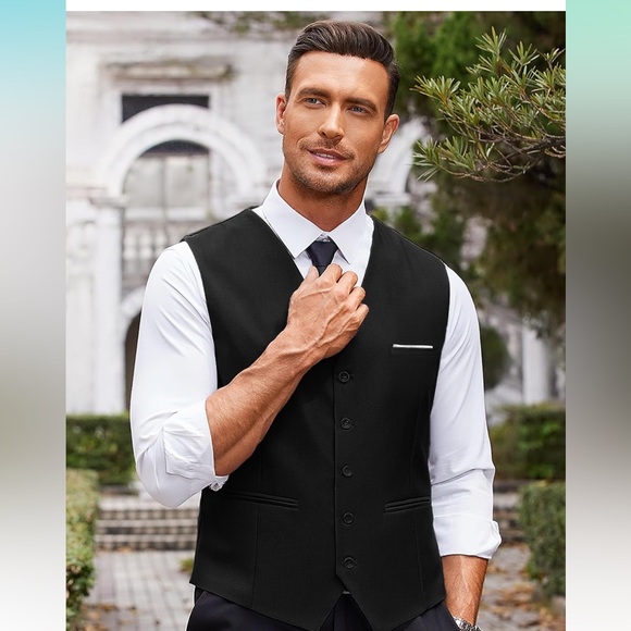 NWT COOFANDY Casual Dress Suit Vest Slim Fit - Picture 3 of 9